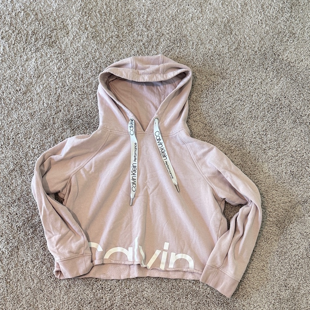 Calvin Klein Dusty Pink Hooded Pullover Sweatshirt